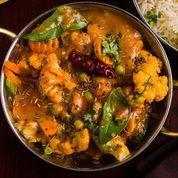 Veg Chettinad Curry · Marinated vegetables with mustard seed sauteed with red chili and curry-leave in coconut gravy