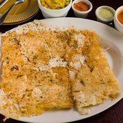 Rava Masala Dosa · Crepe made of rice flour and cream of wheat with mashed potatoes and onions