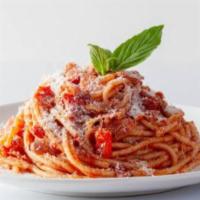 Spaghetti · Served with marinara sauce. Served with soup or salad and bread and butter.