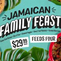 Family Feast Brown Stew Chicken · Tender, flavorful Brown Stew Chicken (with gravy  - we've got your rice covered), Rice and P...