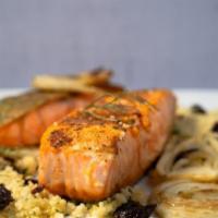 Grilled Salmon with Lemon and Herbs(8oz) · Grilled Centercut Salmon Marinated in Lemon, Garlic, Parsley, and Sea Salt makes this a Fan ...