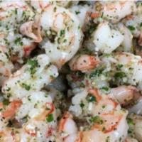 Shrimp Scampi (lb) * Buy 1lb & get 1/2lb FREE* · Large Peeled and Deveined Shrimp that Are marinated in Our Scampi Sauce that Just Needs a 5-...