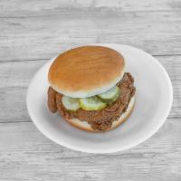 Spicy Chicken Sandwich · Contains Spicy Fried Chicken with our special recipe and sliced pickles 
