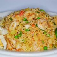 Seafood Supreme Fried Rice · Clam, shrimp, crab meat, mussel, calamari and squid.