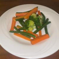 Mixed Vegetables · Carrots, string beans, zucchini and broccoli. Gluten free, vegan and vegetarian.