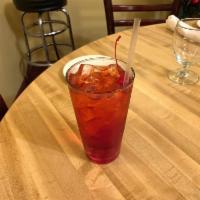Shirley Temple · Non-alcoholic mixed beverage of Ginger Ale with a  splash of Grenadine.