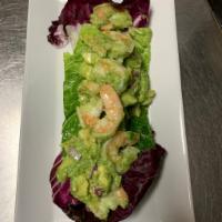 Shrimp Avocado Salad · Hass avocado, shrimp, red onions, lemon, and extra-virgin olive oil