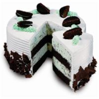 MMMMMMint Chip Cake · Layers of moist Devil's food cake and mint ice cream with chocolate shavings wrappedin fluff...