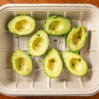 Avocado (Catering) · Half avocado with EVOO and flaky salt