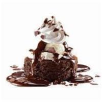 Chocolate Lava Meltdown · Warm chocolate cake, French vanilla ice cream, whipped topping, fudge and shaved chocolate.