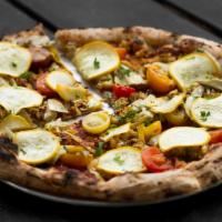 (SM) Macoletta Pizza · Harissa, Cauliflower, Zucchini, Cherry Tomatoes, Artichokes