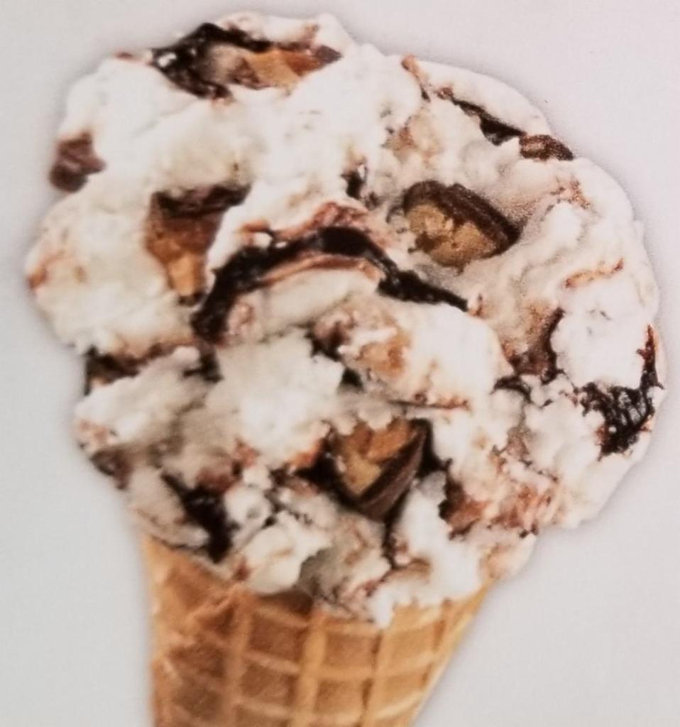 Caramel Fudge Swirlpool Ice Cream · Sweet cream ice cream, Snickers and fudge.