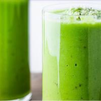 Green Monster Smoothie · Spinach, kale, broccoli, green apple, mango, banana, pineapple, kiwi and wheatgrass.