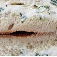 Bagel with Scallion Cream Cheese · 