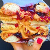 Bagel with Creamy Peanut Butter and Jelly  · 