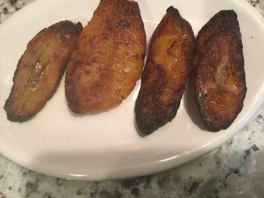 Frozen Plantains  · 4 orders of frozen plantains ( sweet plantains)
You have the choice of either bake it or fry it . If fried 4 minutes at 350° or air fry at 370° for 12 minutes