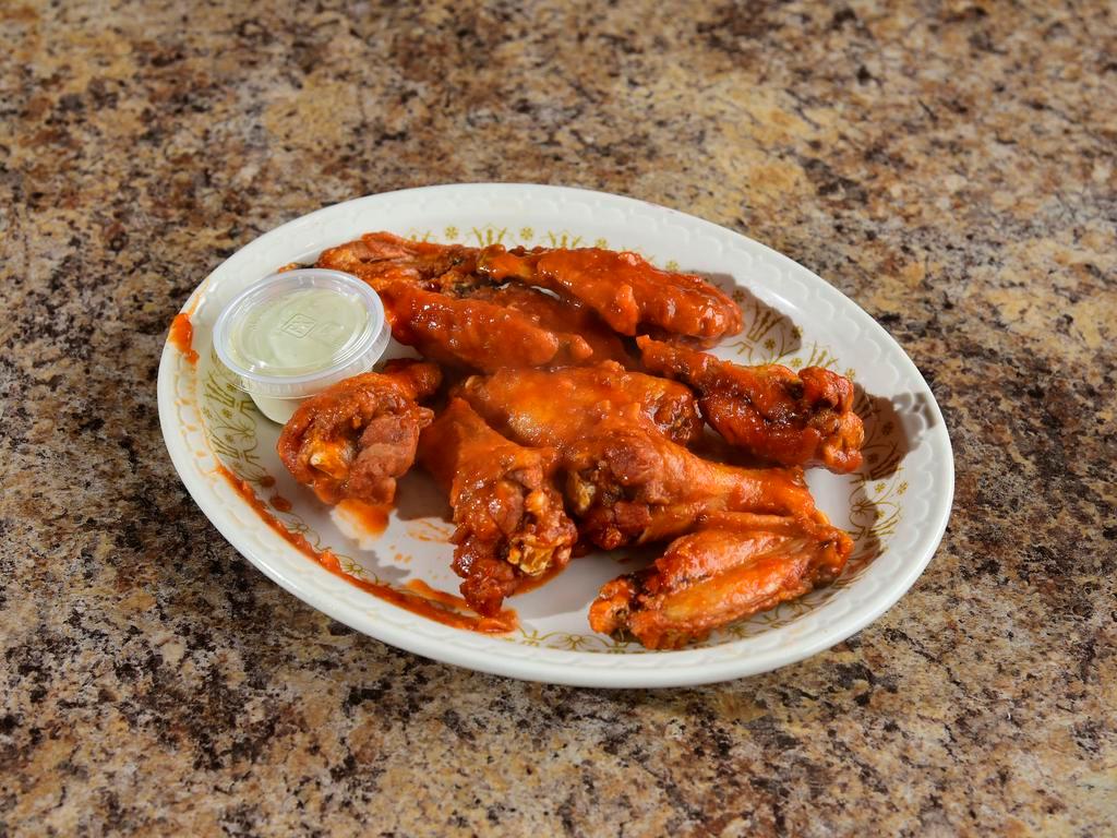 Wings · Wings come in the count of 10.  One 2oz Cup of Bleu cheese per 10 wings will be given. 