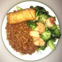 C12. Shrimp with Broccoli Platter · Camarones con brocoli.