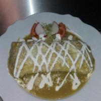 Cecina Burrito Supreme / Burrito Supremo · Cecina / Salted steak, rice, beans, option of green or red salsa ON burrito or ON the SIDE c...