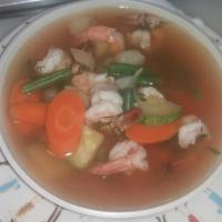 Caldo de Camarones · Shrimp soup. Servido con tortillas. clear broth(not spicy/ no pique) or red broth (spicy/pic...
