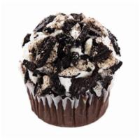 Cookies and Cream Cupcake · Chocolate cupcake topped with vanilla buttercream infused with crushed chocolate sandwich co...