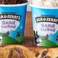 2 Pints + 2 Cookies · Package includes 2 hand-packed pints and 2 decadent cookies.
