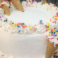 Half Baked Ice Cream Cake · One layer of Chocolate Chip Cookie Dough ice cream and one layer of Chocolate Fudge Brownie ...