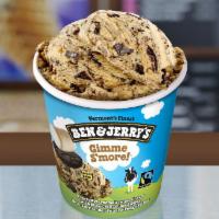 Gimme S’more! · Toasted Marshmallow Ice Cream with Chocolate Cookie Swirls, Graham Cracker Swirls ＆ Fudge Fl...