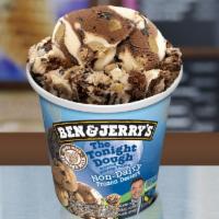 The Tonight Dough Non-Dairy  · Caramel ＆ Chocolate Non-Dairy Frozen Dessert with chocolate cookie swirls ＆ gobs of chocolat...