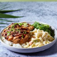 Hawaiian BBQ Chicken · Marinated barbecue chicken over choice of bases and salads 