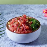Original Ahi Tuna Bowl · Tuna marinated in sweet shoyu, sesame oil, sesame seeds, onions, hijiki, scallions, and seaw...