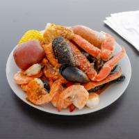 Combo A · 1/2 lb. black mussel. 1/2 lb. snow crab. 1/2 shrimp (no head).