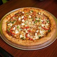 Paneer Tikka Pizza · Marinated paneer Indian cheese, red pepper, green pepper, onions, dried mixed herbs, sauce a...