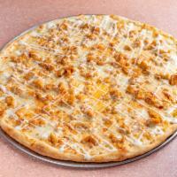 Buffalo Chicken Pizza · Chicken that has been cooked in a spicy buttery sauce.