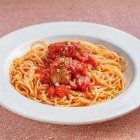 Spaghetti and Meatballs Pasta  · Pasta with a tomato based red sauce.