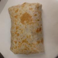 Sea and Land Burrito · Shrimp and steak with rice , beans , cilantro ,onions and cheese