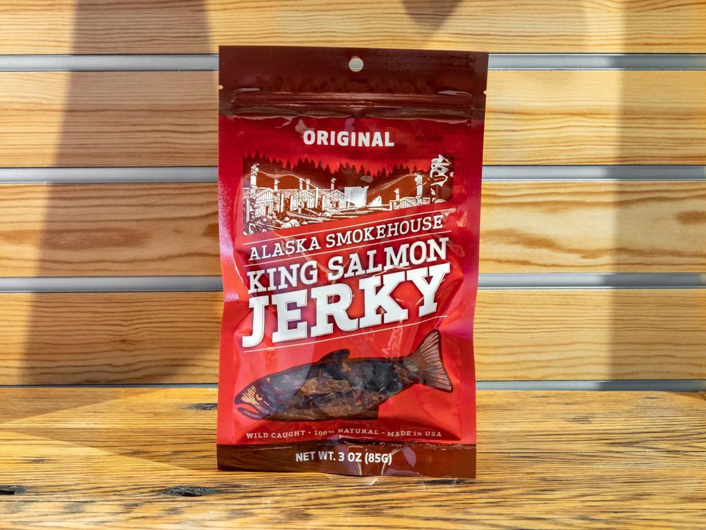 Smoked Salmon Jerky 3 oz. · Mild flavored fish.