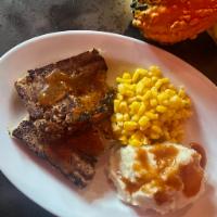 Mama's Homemade Meatloaf Dinner Special · Served with mashies & corn.