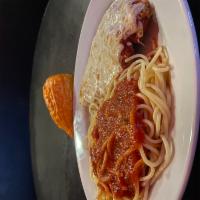 Chicken Parmesan Dinner Special · Served over spaghetti.