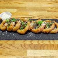 Southern Onion Rings · Cajun - Ranch Spiced Onion Rings - Herbs - Ranch Dip