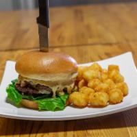 McDowell Burger · Thousand Island Dressing, 2 - 4 oz. smash patties, lettuce, tomato,  American cheese, fries,...