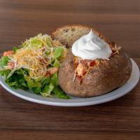 Barbecue Stuffed Baked Potato · Marinated grilled chicken, diced red onion, tangy barbecue sauce, cheddar jack cheese and bu...
