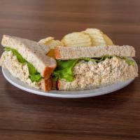Chicken Salad Sandwich · All white meat chicken mixed with pecans, crushed pineapple, celery, mayo and a blend of sea...