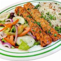 Chicken Adana Kebab 2skw · Chopped and grilled on skewers ground chicken flavored with red bell peppers, gently spiced ...