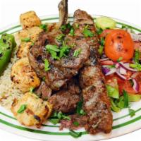 Special Mixed Lamb & Chicken Kebabs · Assortment of lamb Adana kebab, lamb chops, lamb doner kebab, chicken shish kebab and chicke...
