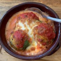 VEAL MEATBALL ALLA PARMIGIANA (3) · 3 Large Veal Meatballs Parmigiana style (tomato sauce and mozzarella)
