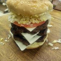 Buster Burger · Over a pound of certified Angus beef with bacon and cheese.