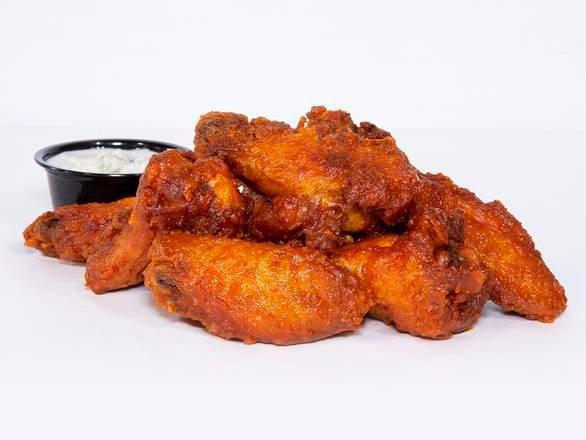 WINGS · crispy fried wings served with a dipping sauce