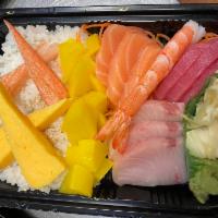 Chirashi · Served with miso soup or salad.
