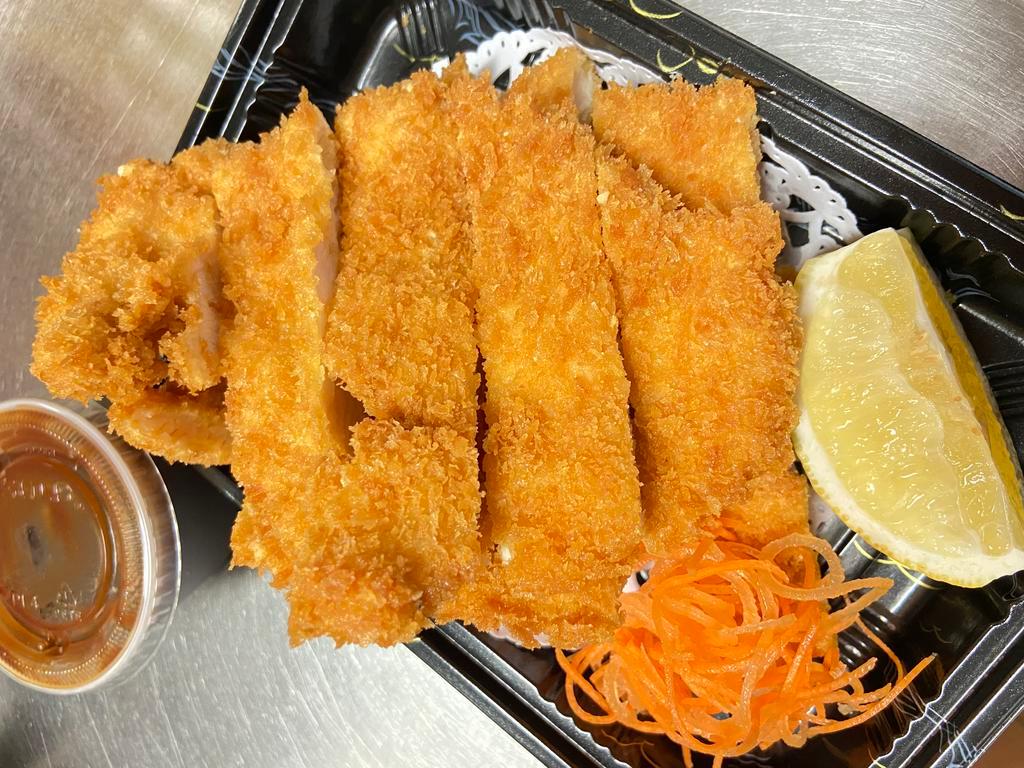 Chicken Katsu · Meat cutlet in breaded butter with homemade sauce on the side. Served with your choice of rice.